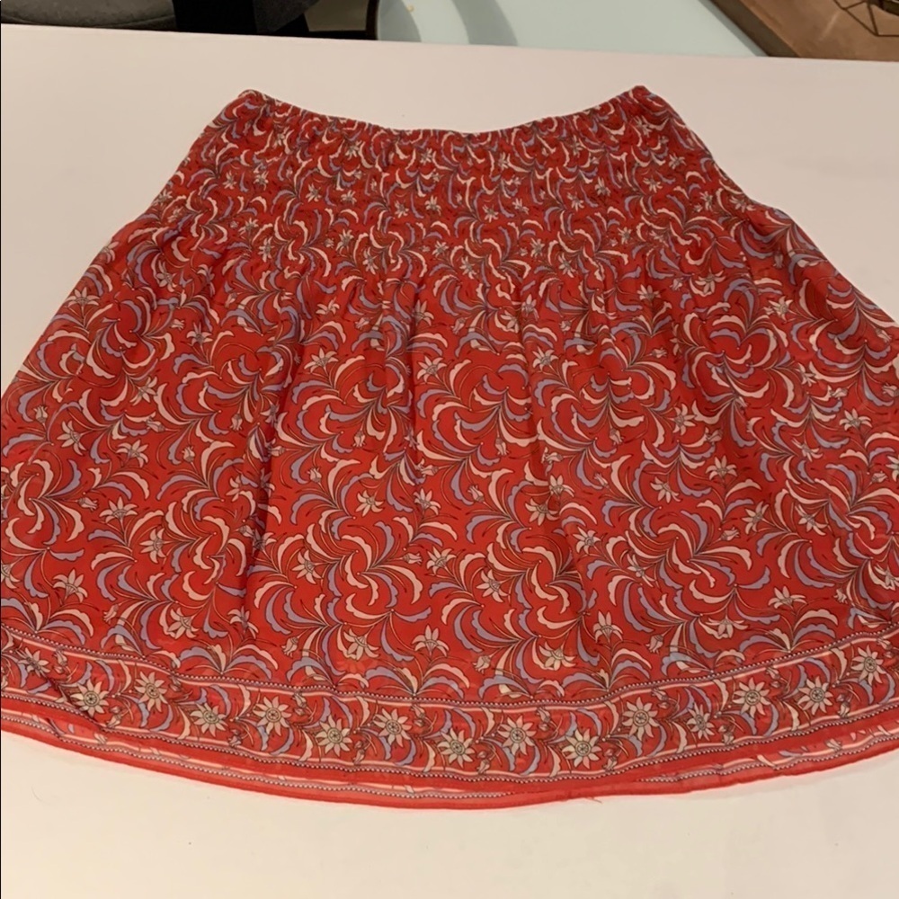Max Studio Orange sort printed pleated Skirt